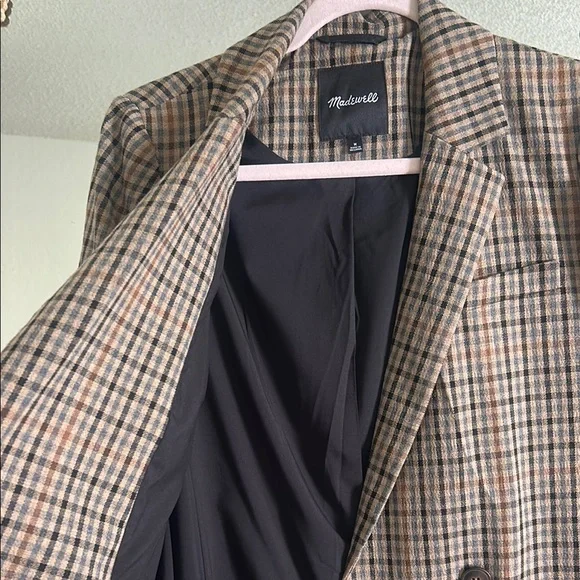 Madewell Plaid Blazer - Brown and Black - Picture 5 of 5
